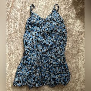 Topshop - Floral Blue Romper